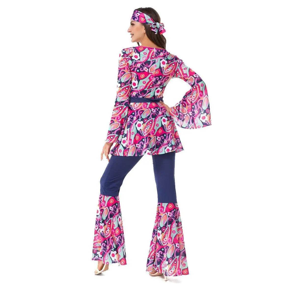 1970s Retro Disco Couple Hippie Hhip Hop Stage Costume Women Men Fancy Dress Halloween - zzcosplay