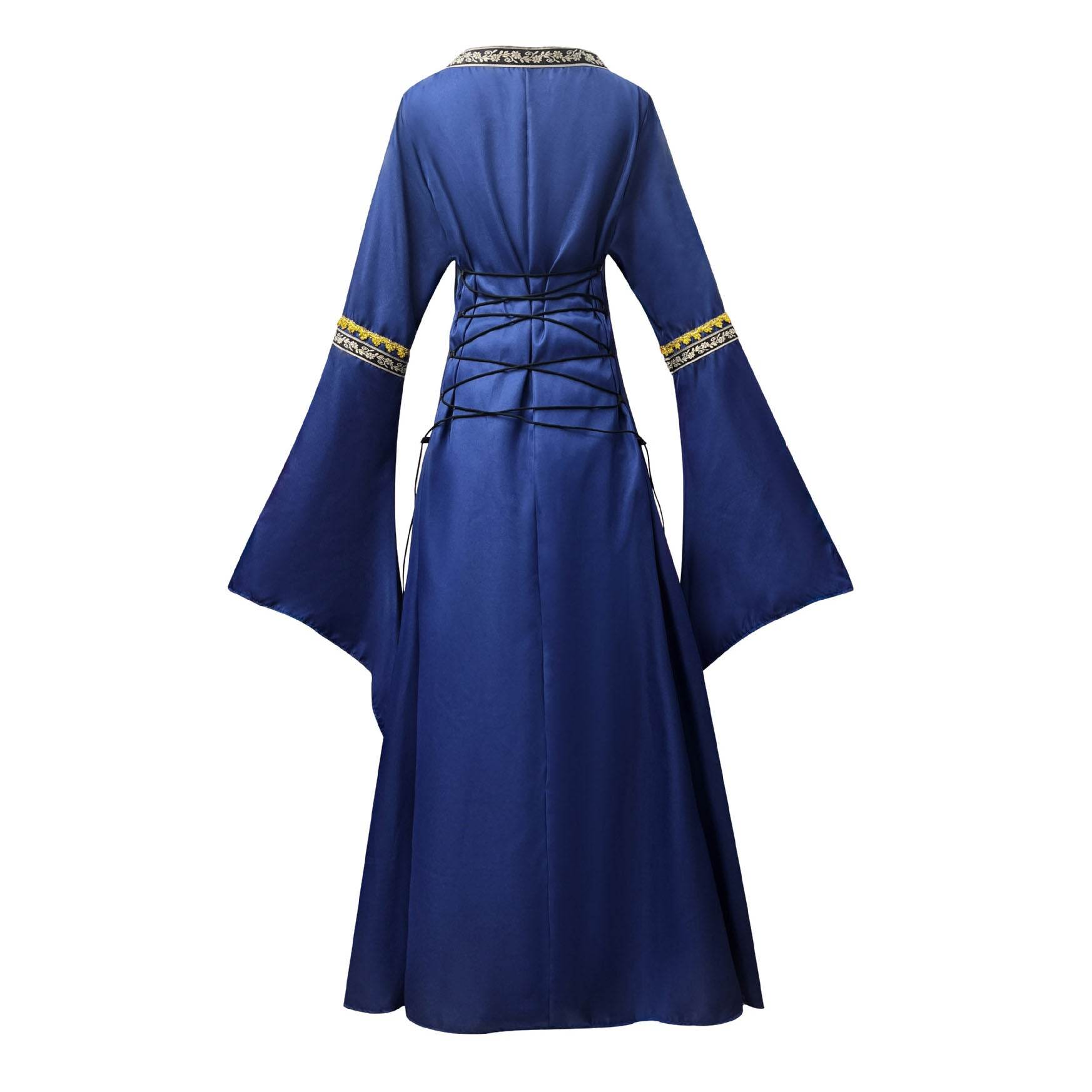 Gothic Retro Medieval Court Women Dresses Robe trumpet Long Sleeve - zzcosplay