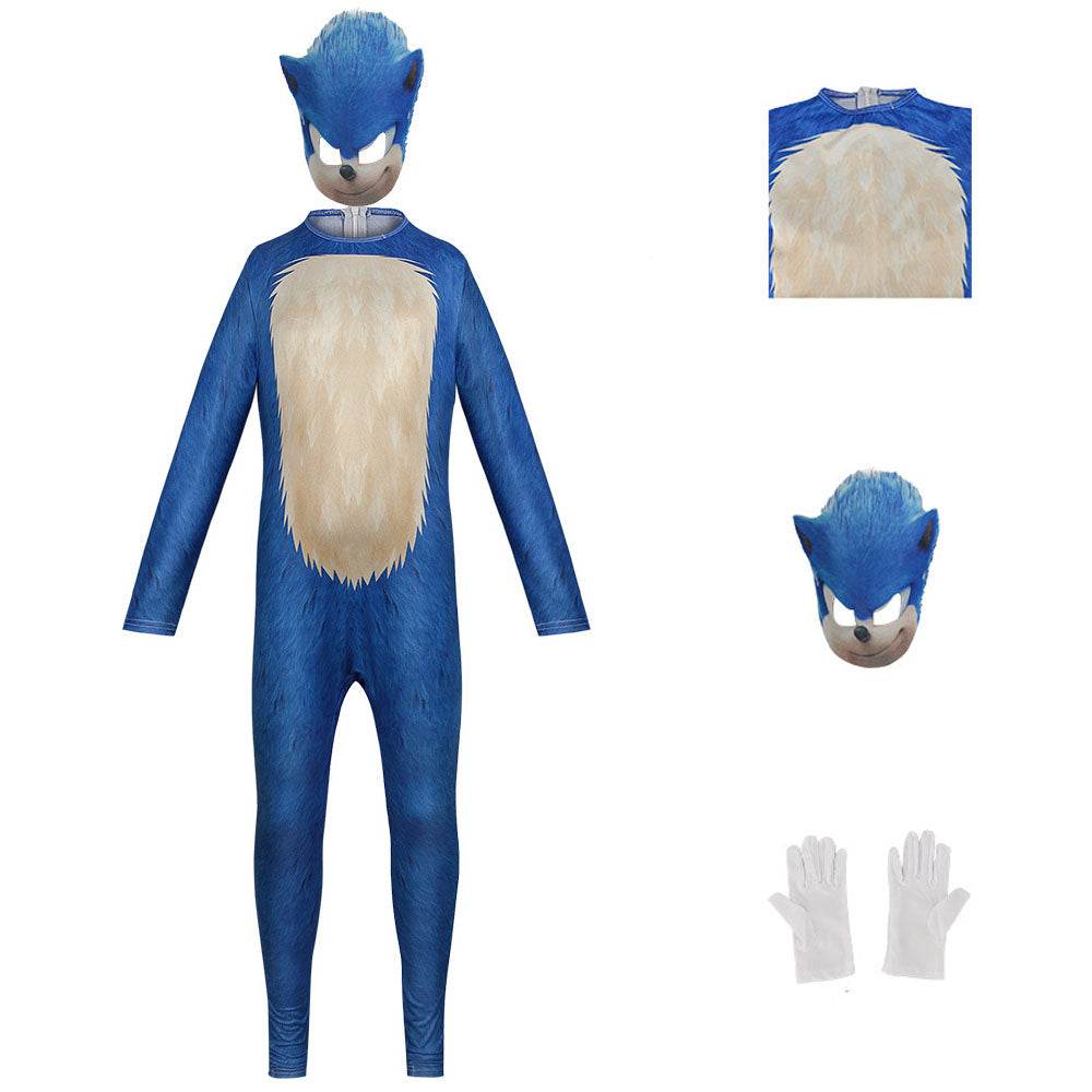 Sonic the Hedgehog Cosplay Costume Jumpsuit Kids Party Carnival - zzcosplay