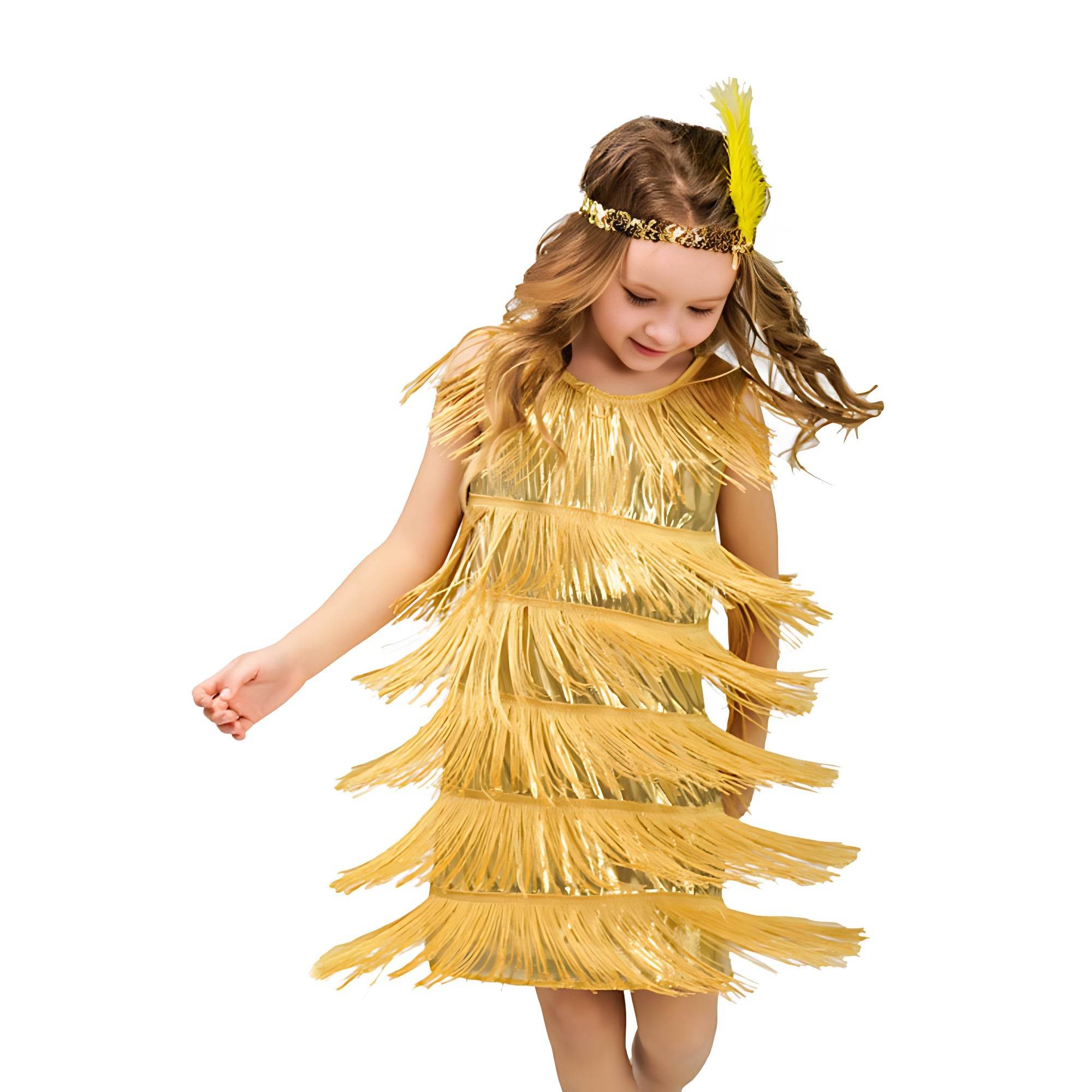 1920s Kids girls Retro Latin dance Party costume tassel Dress - zzcosplay