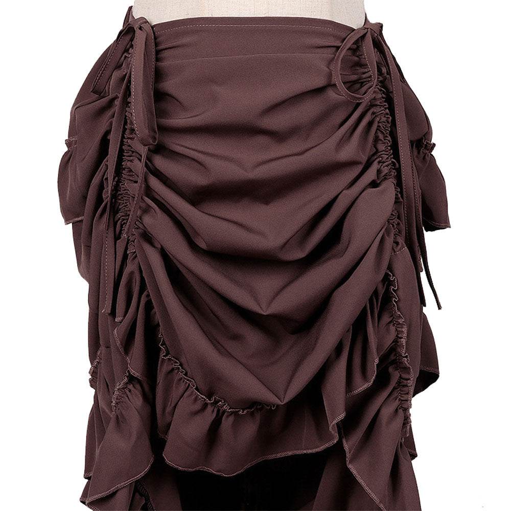 Medieval Women's Retro Style Drawstring Waist Dance Skirt Dress - zzcosplay