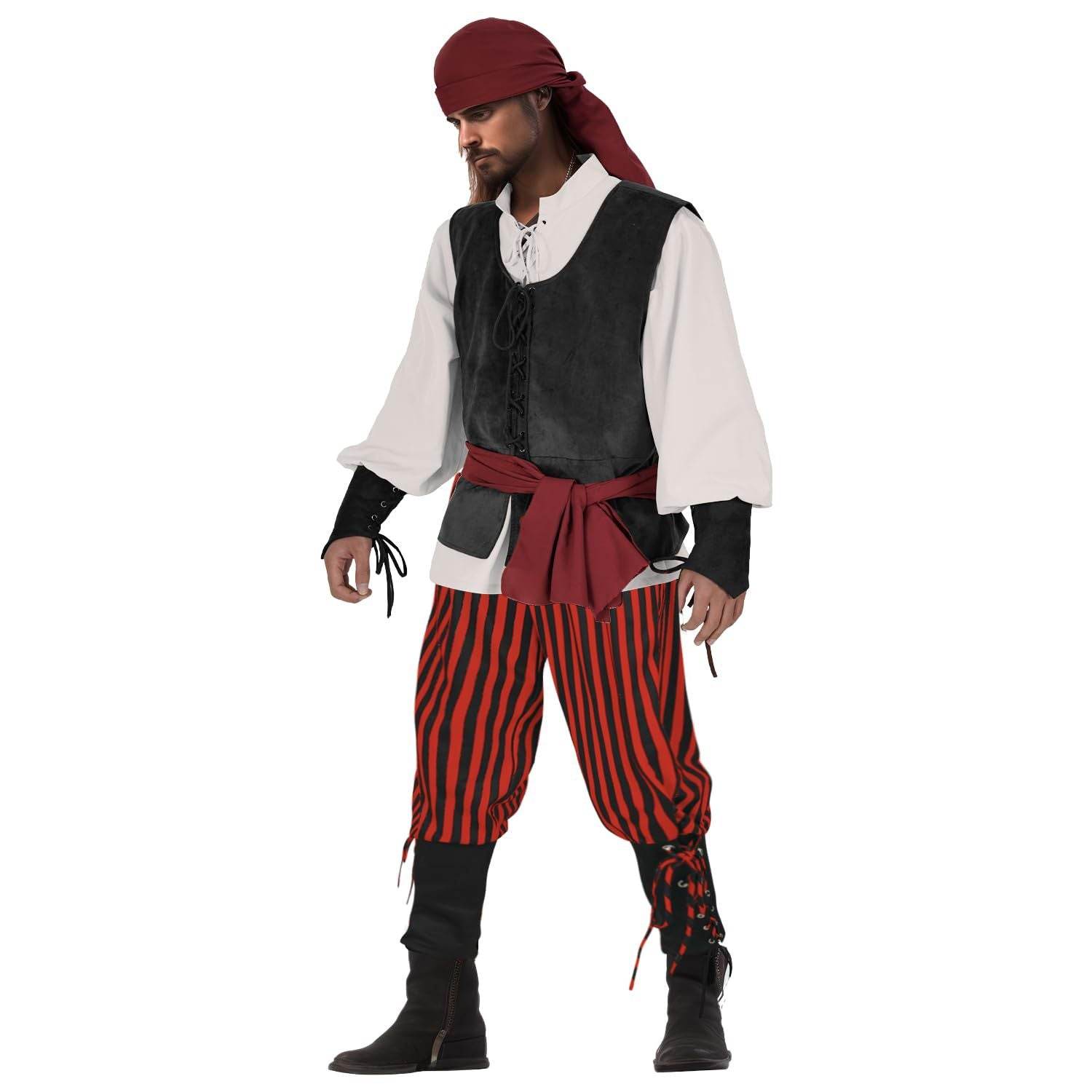 Halloween Caribbean Pirates Vest Adult Stage Costume - zzcosplay