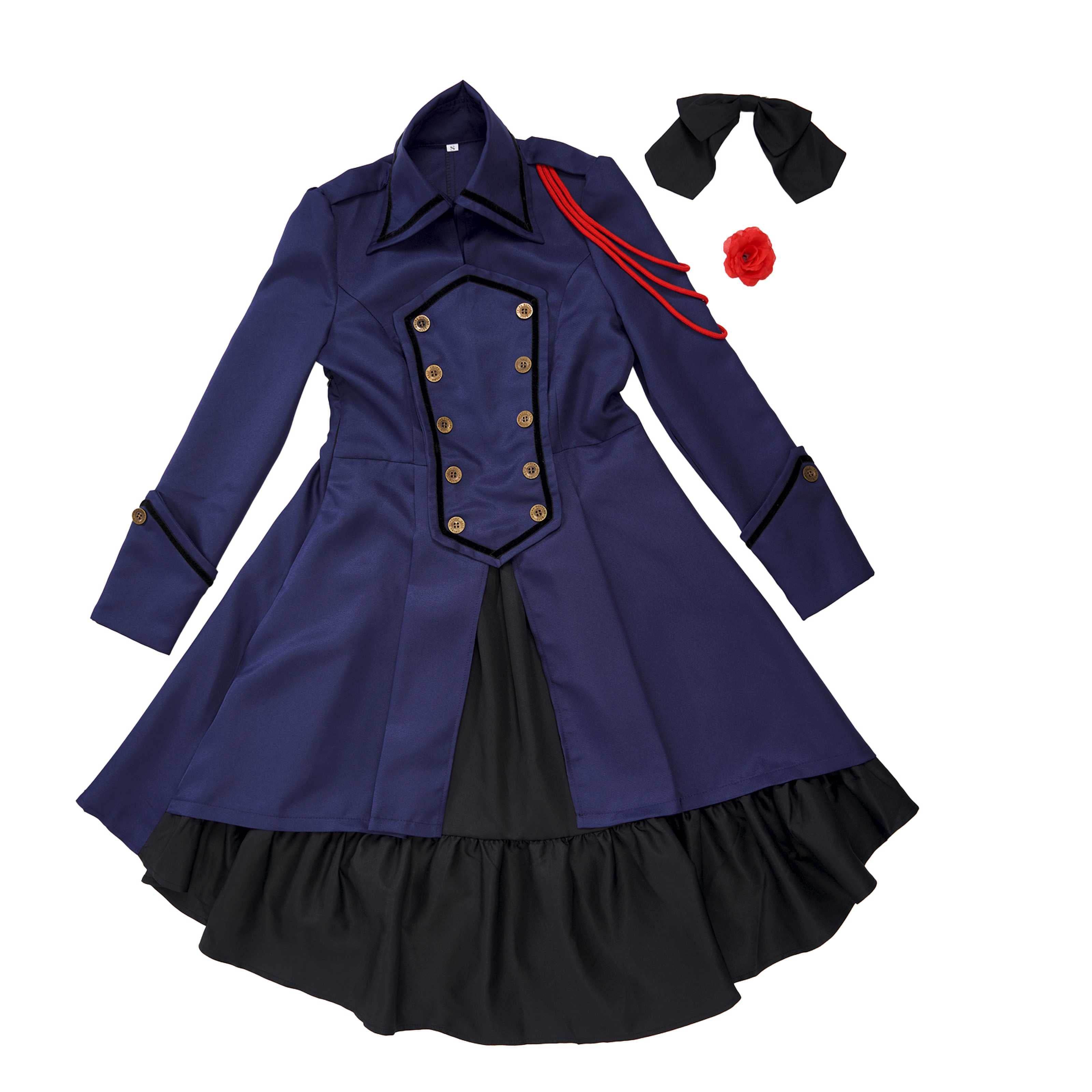 Medieval cos Renaissance gothic dress Retro bow ruffled punk cosplay skirt - zzcosplay