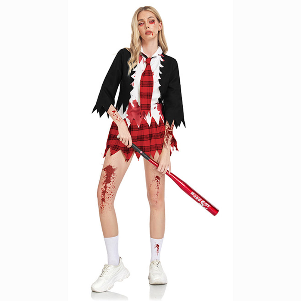College Vampire Outfit Horror Zombie Student Uniform Party Women Halloween - ZZCOSPLAY