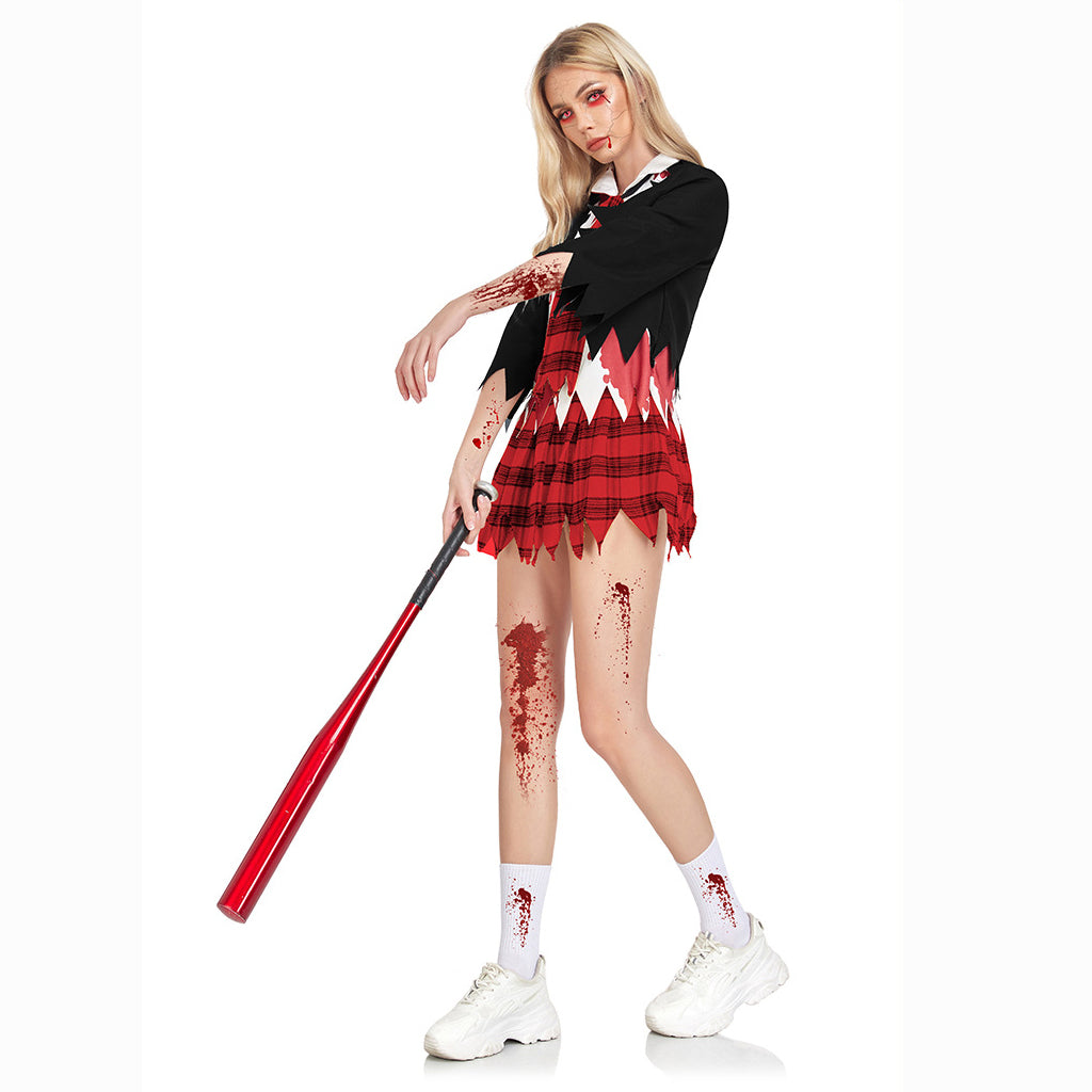 College Vampire Outfit Horror Zombie Student Uniform Party Women Halloween - ZZCOSPLAY