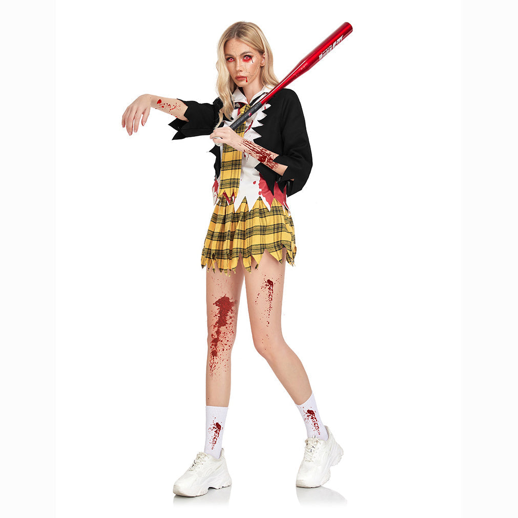 College Vampire Outfit Horror Zombie Student Uniform Party Women Halloween - ZZCOSPLAY