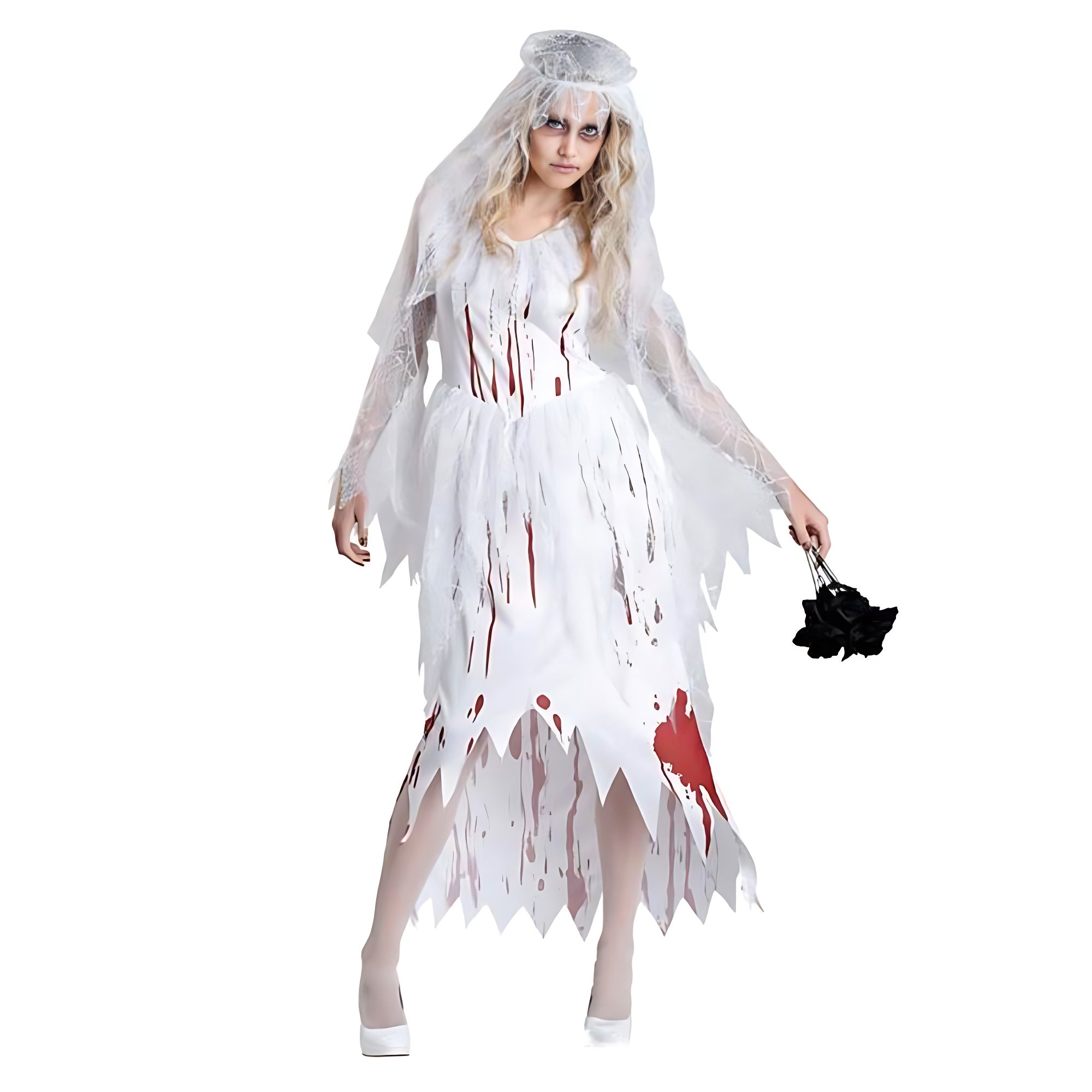 Female Vampire Corpse Bride Ghost Costume Zombie Blood Game Halloween - ZZCOSPLAY