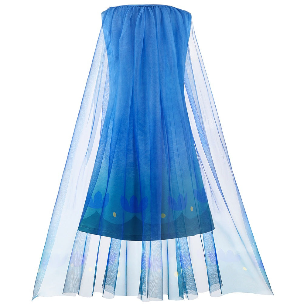 Girls Trolls World Tour Costume Princess Poppy Dress Set - ZZCOSPLAY