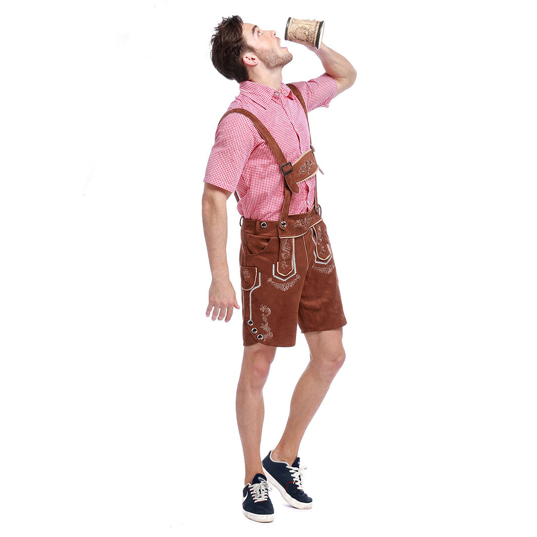 Men German Oktoberfest Outfit Beer Waiter Halloween Costume - ZZCOSPLAY