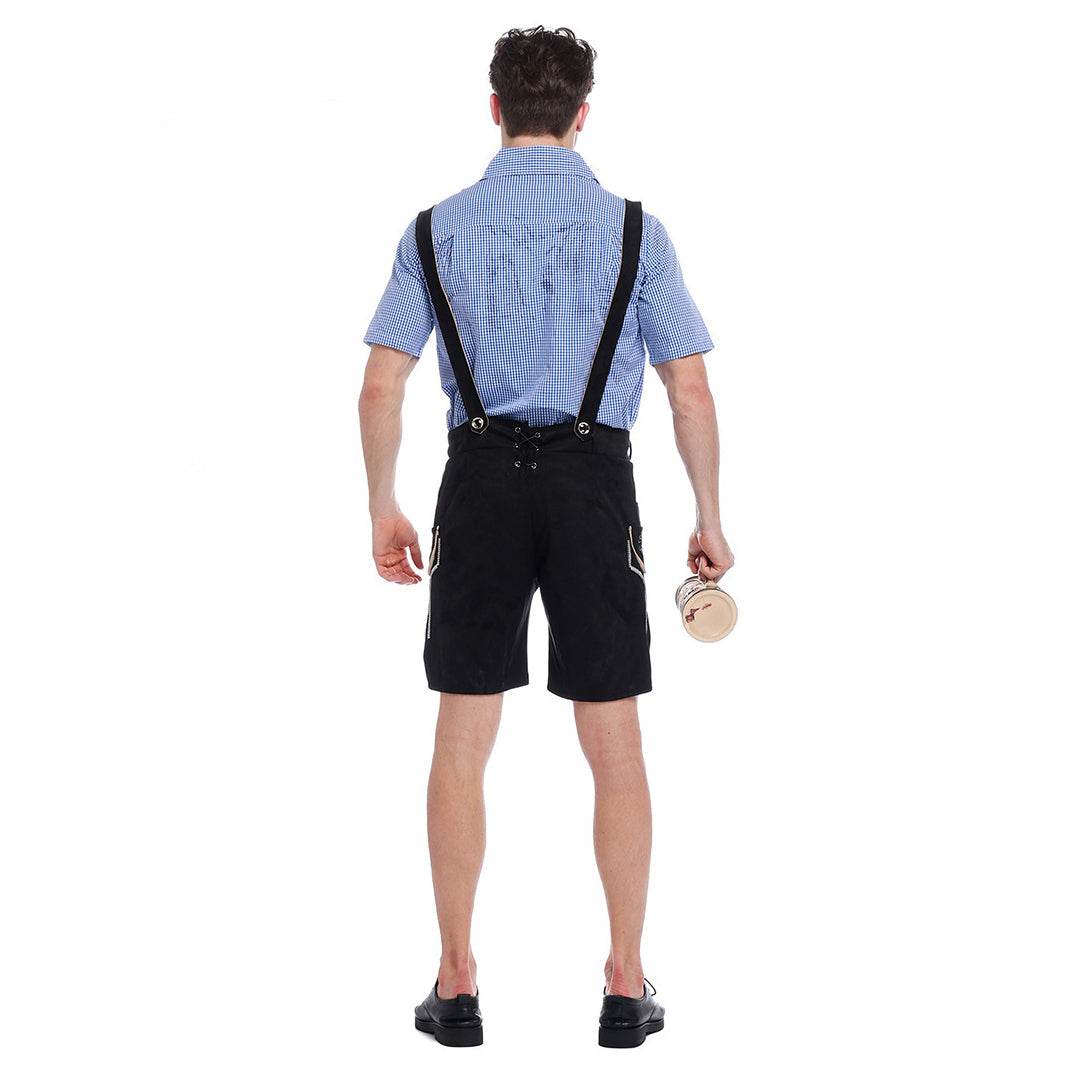 Men German Oktoberfest Outfit Beer Waiter Halloween Costume - ZZCOSPLAY