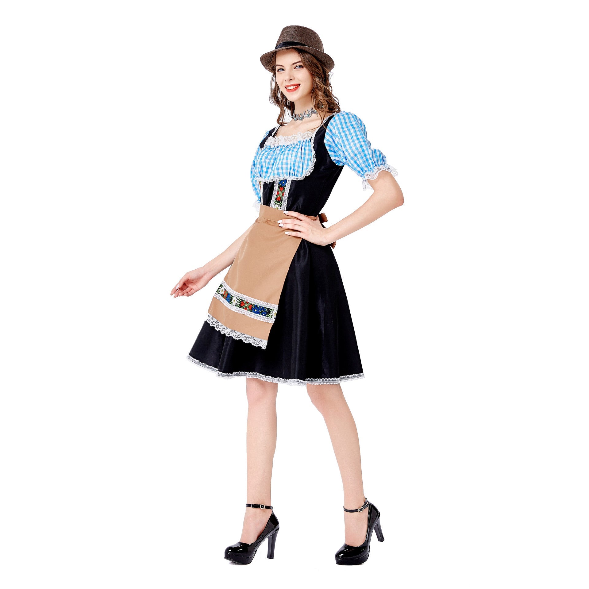 Women Oktoberfest Costume Bavarian Maid Party Dress Carnival Halloween - ZZCOSPLAY