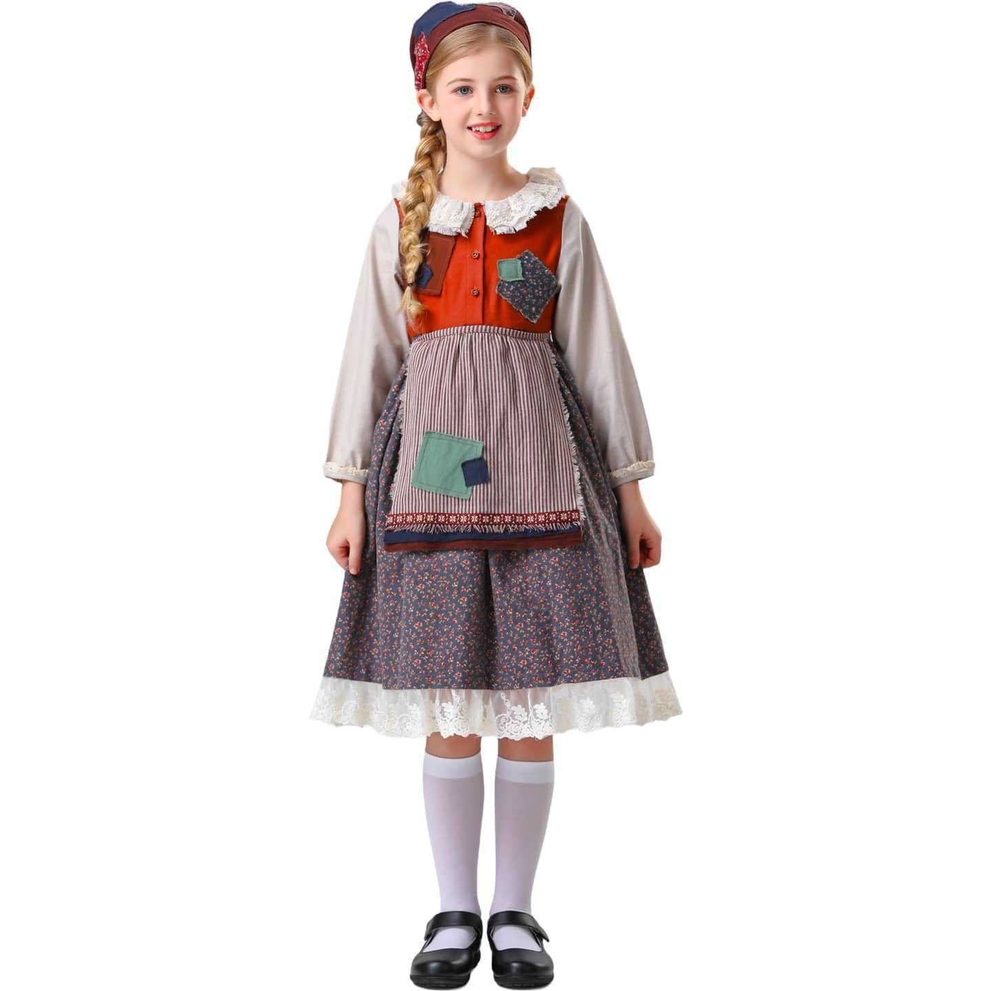 Kids The Little Match Girl Maid Costume Dress Funny Party Halloween - ZZCOSPLAY
