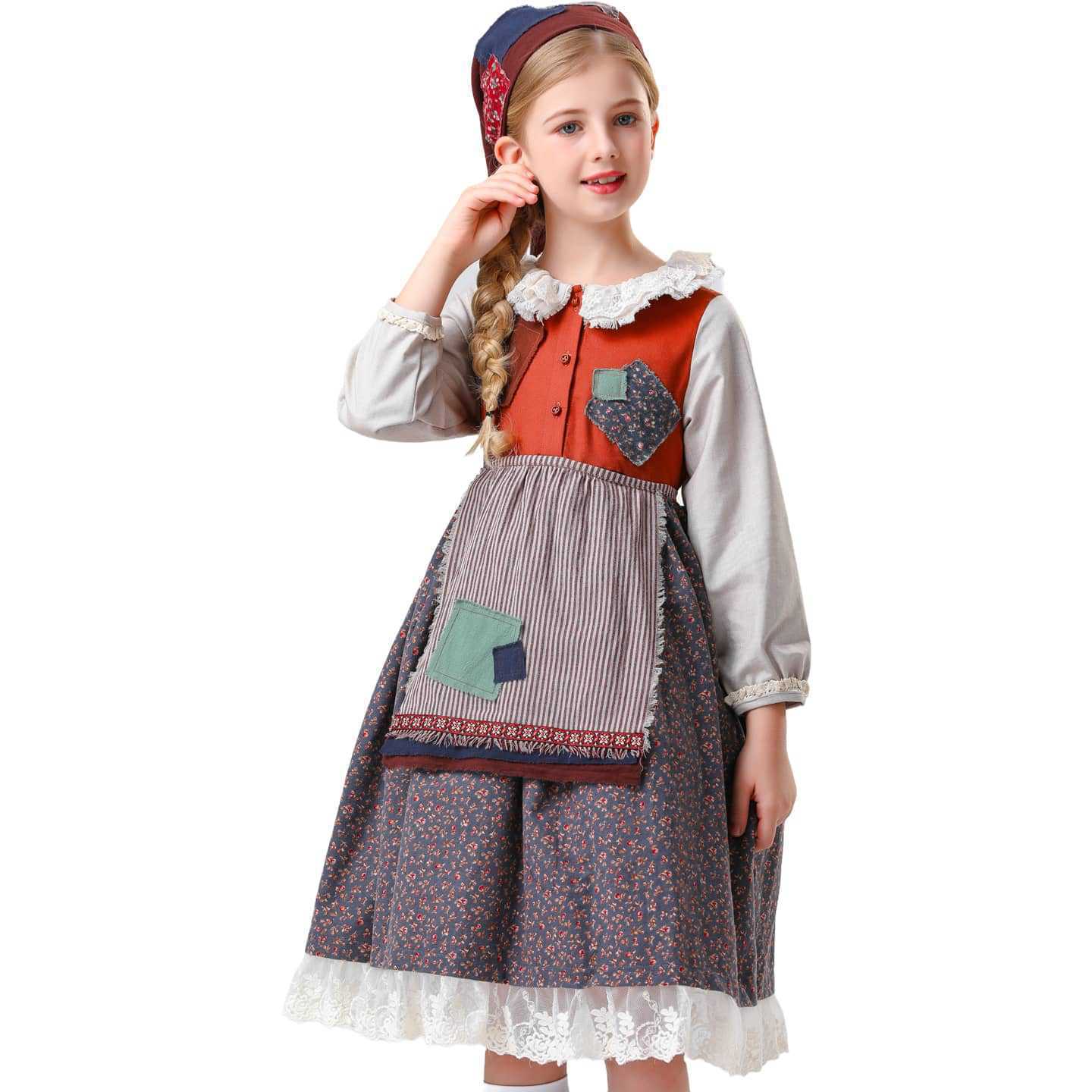 Kids The Little Match Girl Maid Costume Dress Funny Party Halloween - ZZCOSPLAY