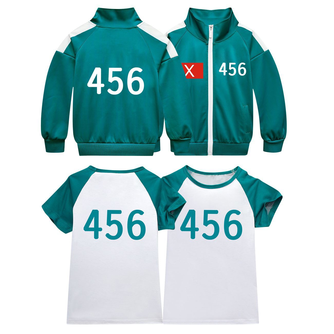 Players Tracksuit Costume Game Cosplay Squid Green Jacket Shirt For Adult Kids - ZZCOSPLAY