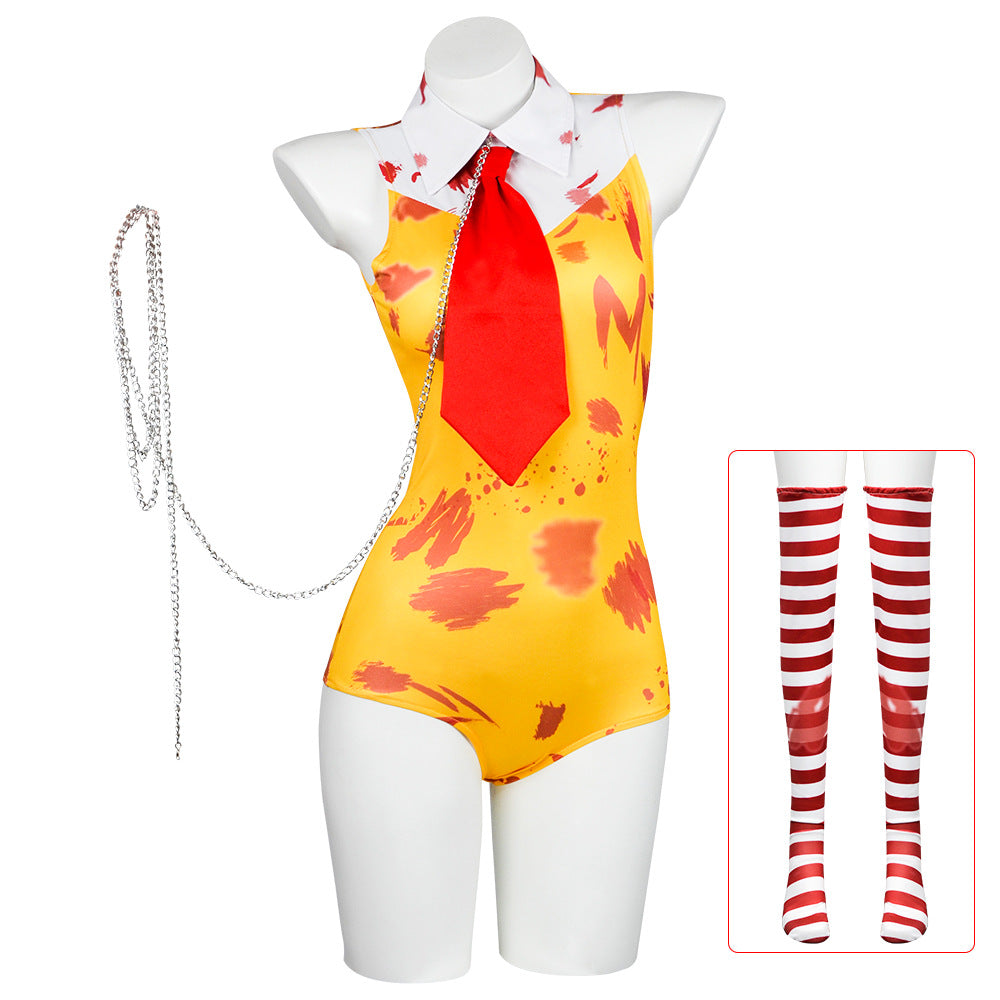 McDonald's Uncle Halloween Clown Costume Carnival Day Cosplay Jumpsuit Set Nightclub For Women Girl - ZZCOSPLAY