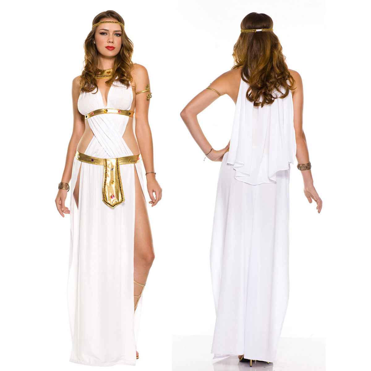 Women's Golden Goddess Costume Egyptian Cleopatra Dress