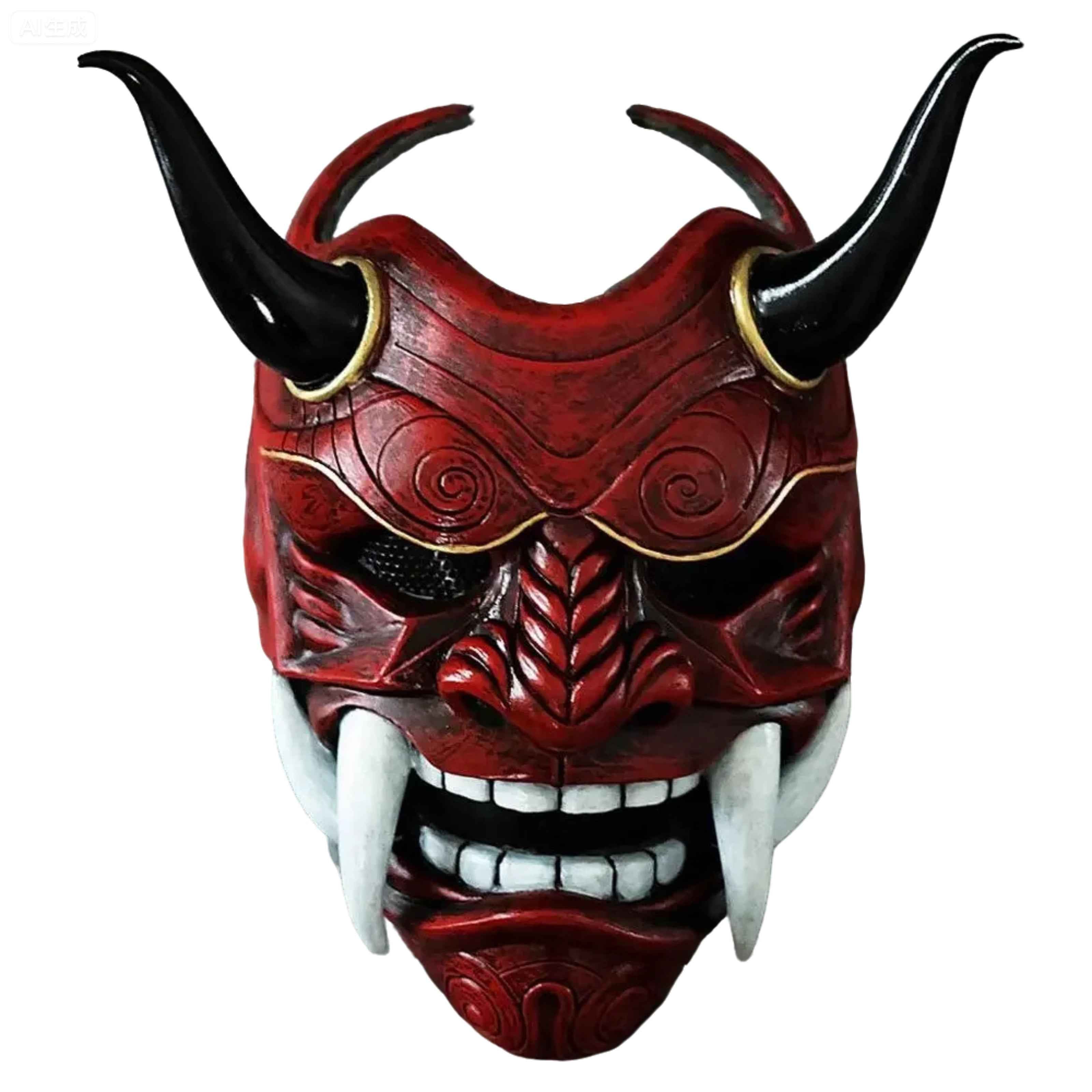 Oni mask Red Black Japanese Hannya Cosplay Halloween