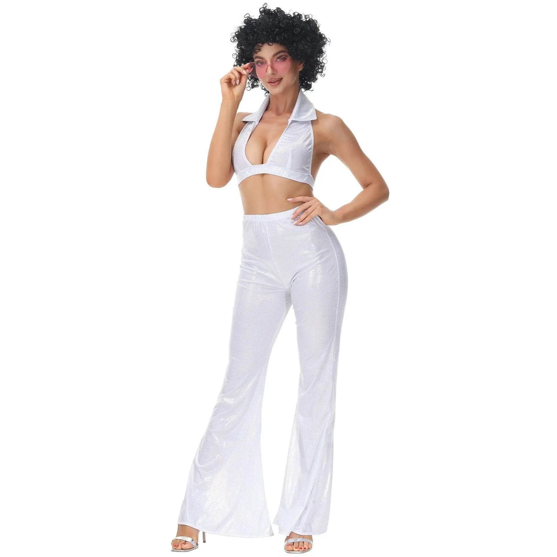 80s Retro Disco Costumes Fancy Dress Cosplay Halloween Outfit For Female - zzcosplay