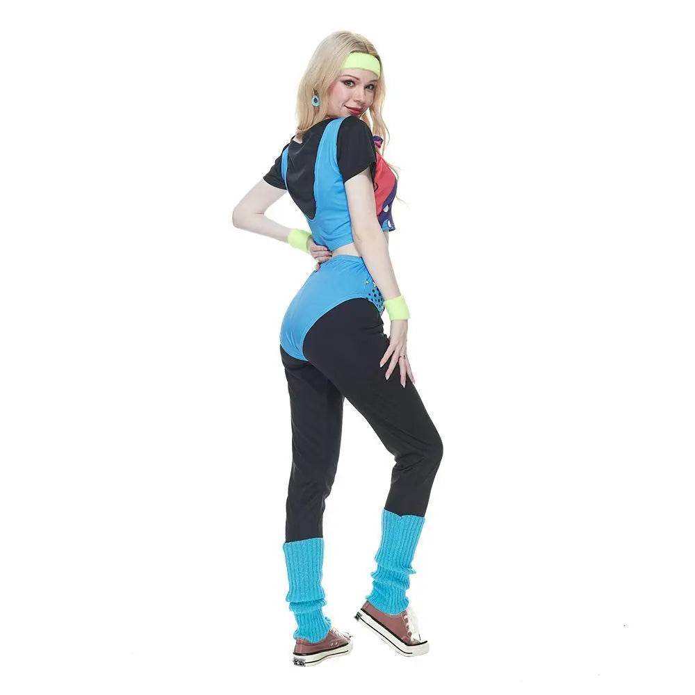 80s Retro Disco Hip Hop Sports Suit Fancy Dress Halloween Costume Dance Outfit - zzcosplay