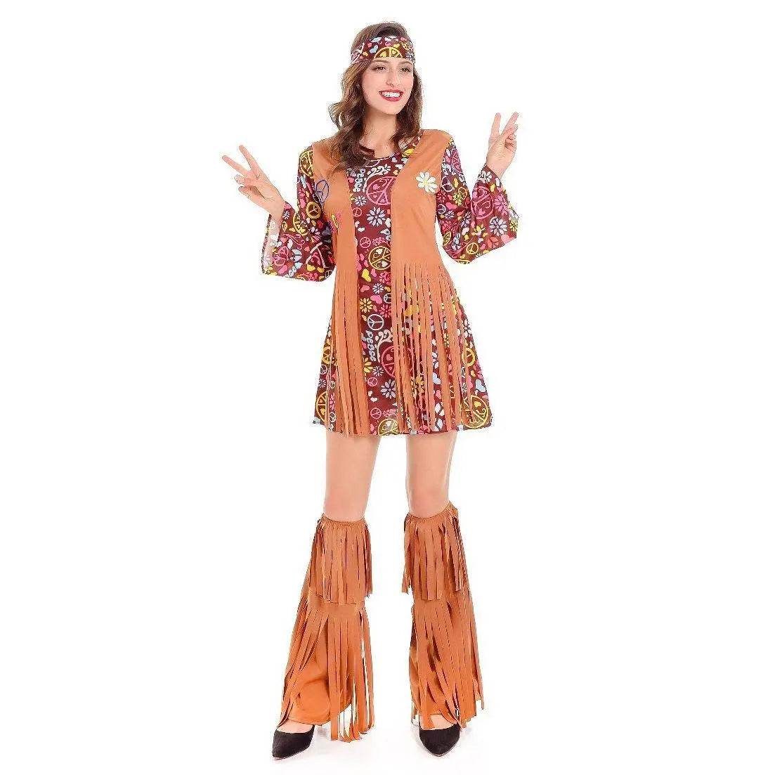 Adult Peace and Love Hippie Costume Party Halloween Women's Tassel - zzcosplay