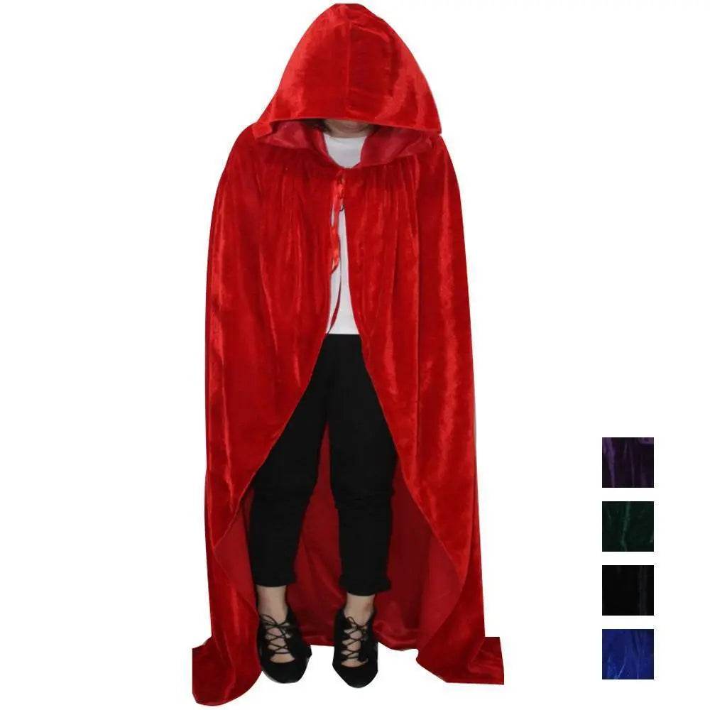 Adult Unisex Hooded Robe Long Cloak Cape Halloween Costume - zzcosplay