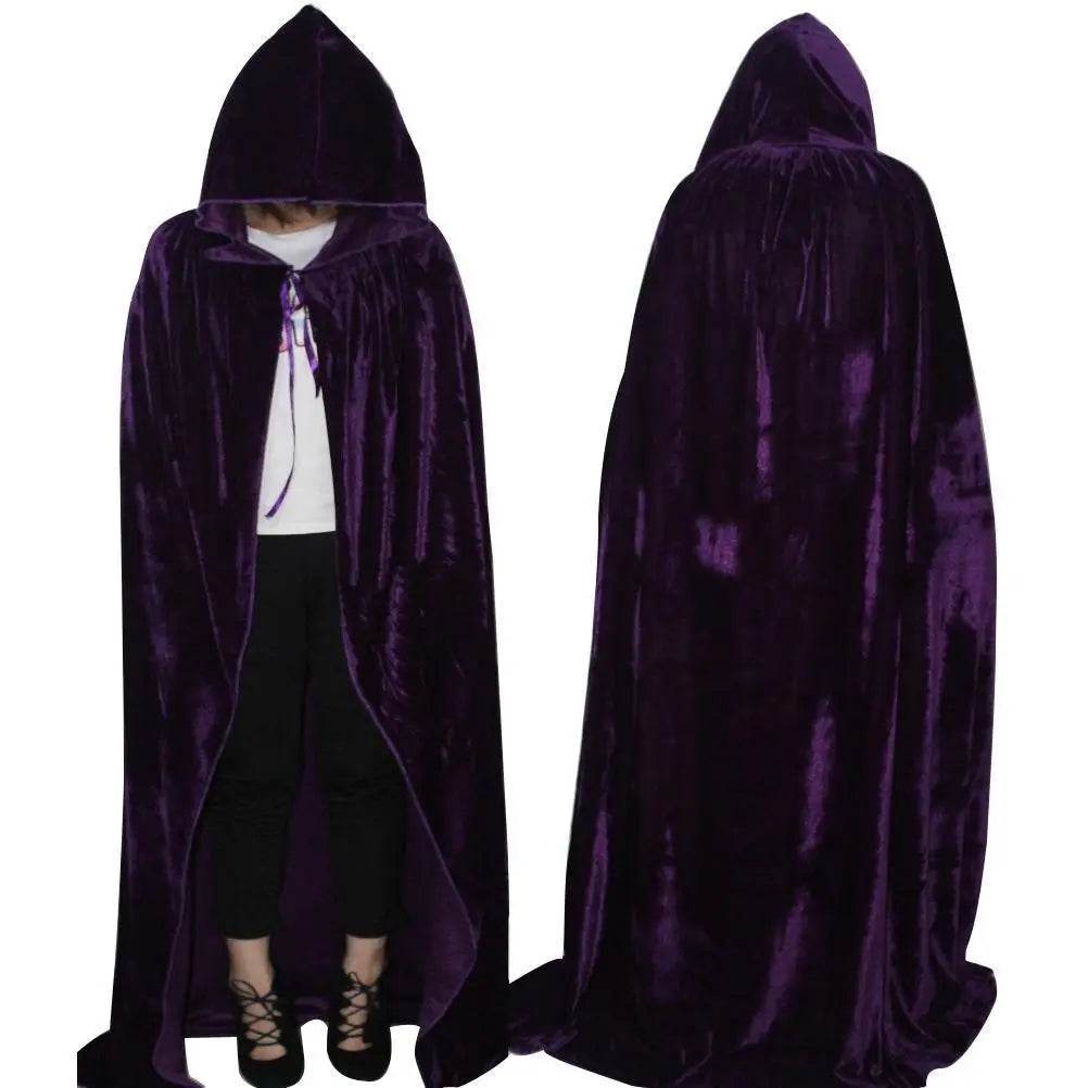 Adult Unisex Hooded Robe Long Cloak Cape Halloween Costume - zzcosplay