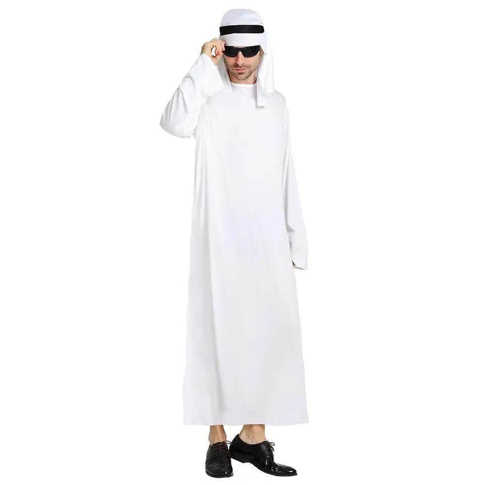 Arab sheik Prince masquerade male pure white Middle East Dubai clothes - zzcosplay