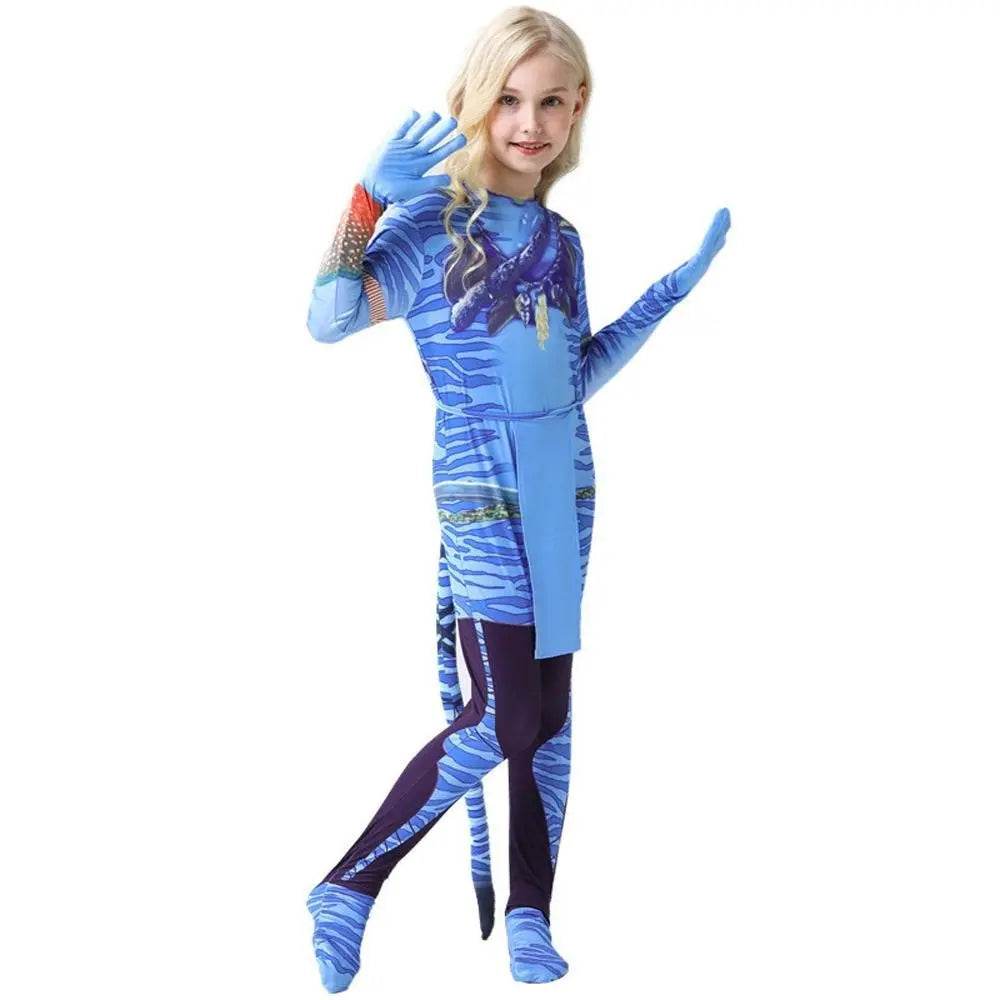 Avatar: The Way of Water Cosplay Costume kids zentai costume jumpsuit - zzcosplay