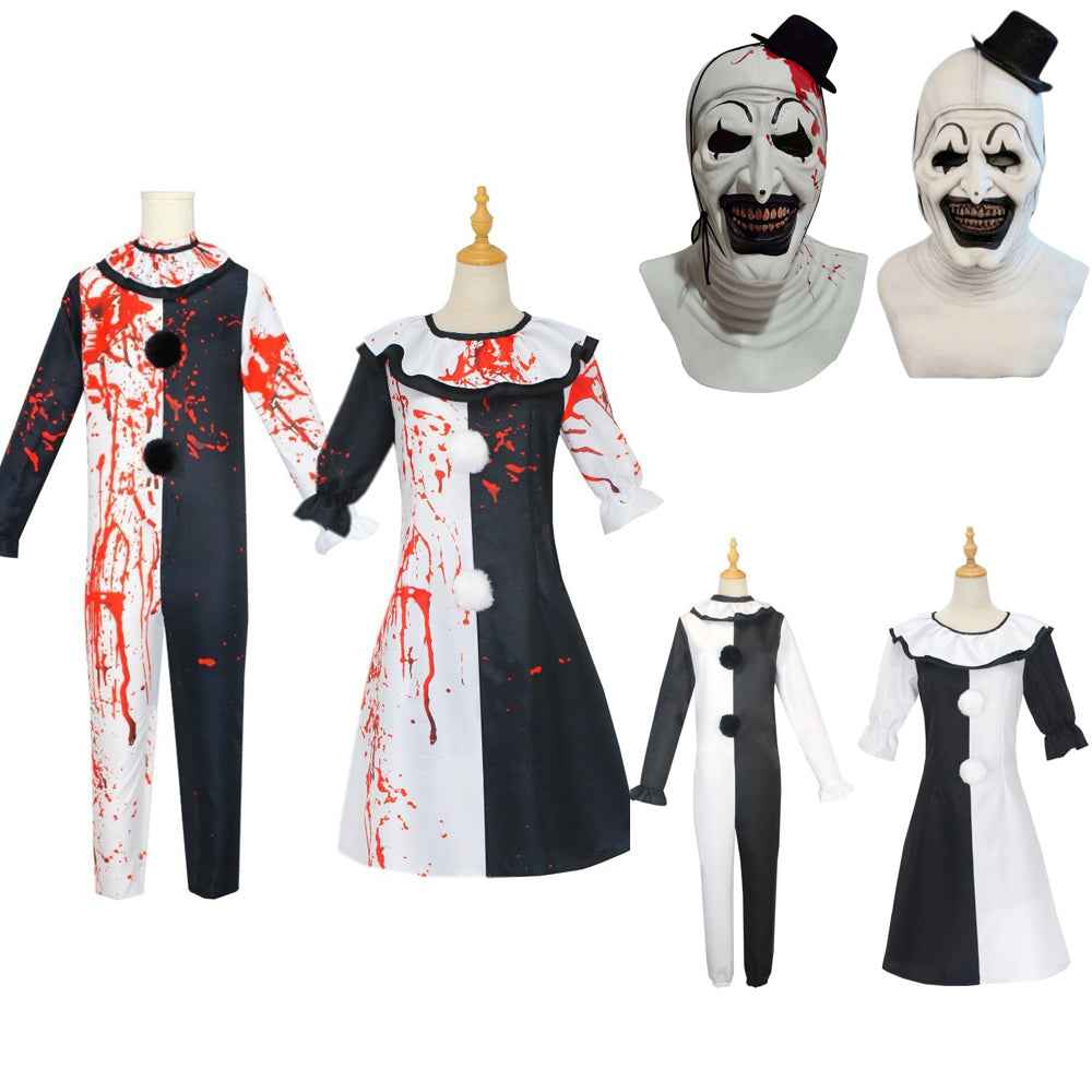 Art The Clown Dress Joker Costume Jumpsuit Halloween Terrifier Cosplay