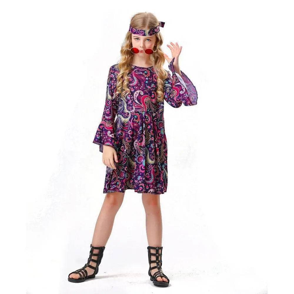 Children's 70s Retro Disco Hippie Fancy Dress Costumes Country Singer Cosplay - zzcosplay