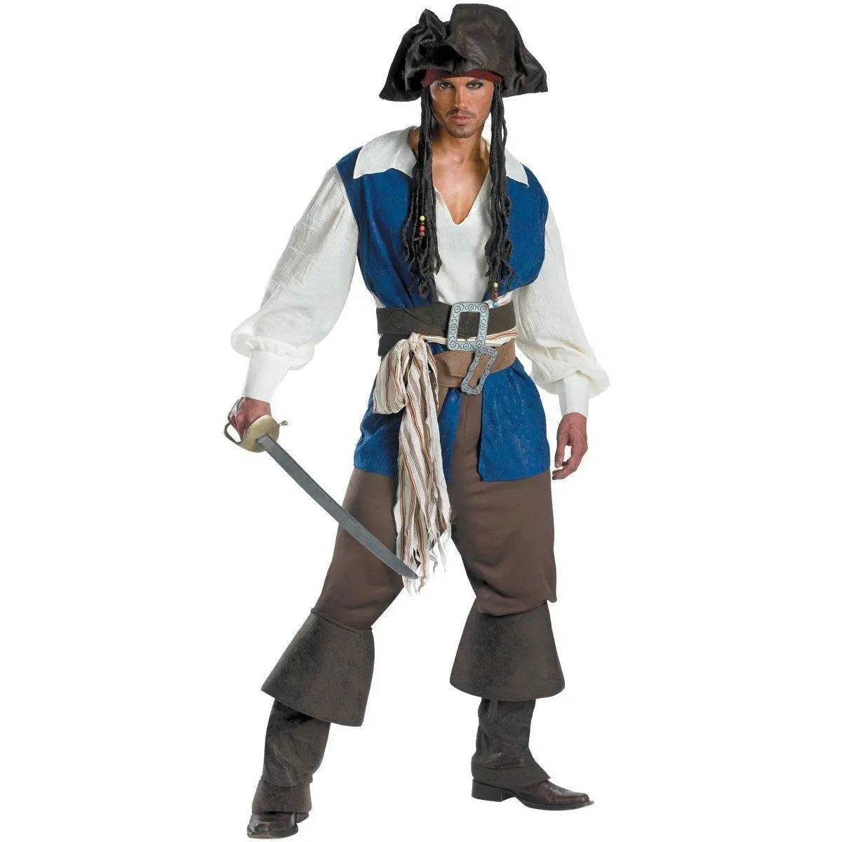Couples Caribbean Captain Pirate Outfit Cosplay Costumes Fancy Dress Halloween Adult - zzcosplay