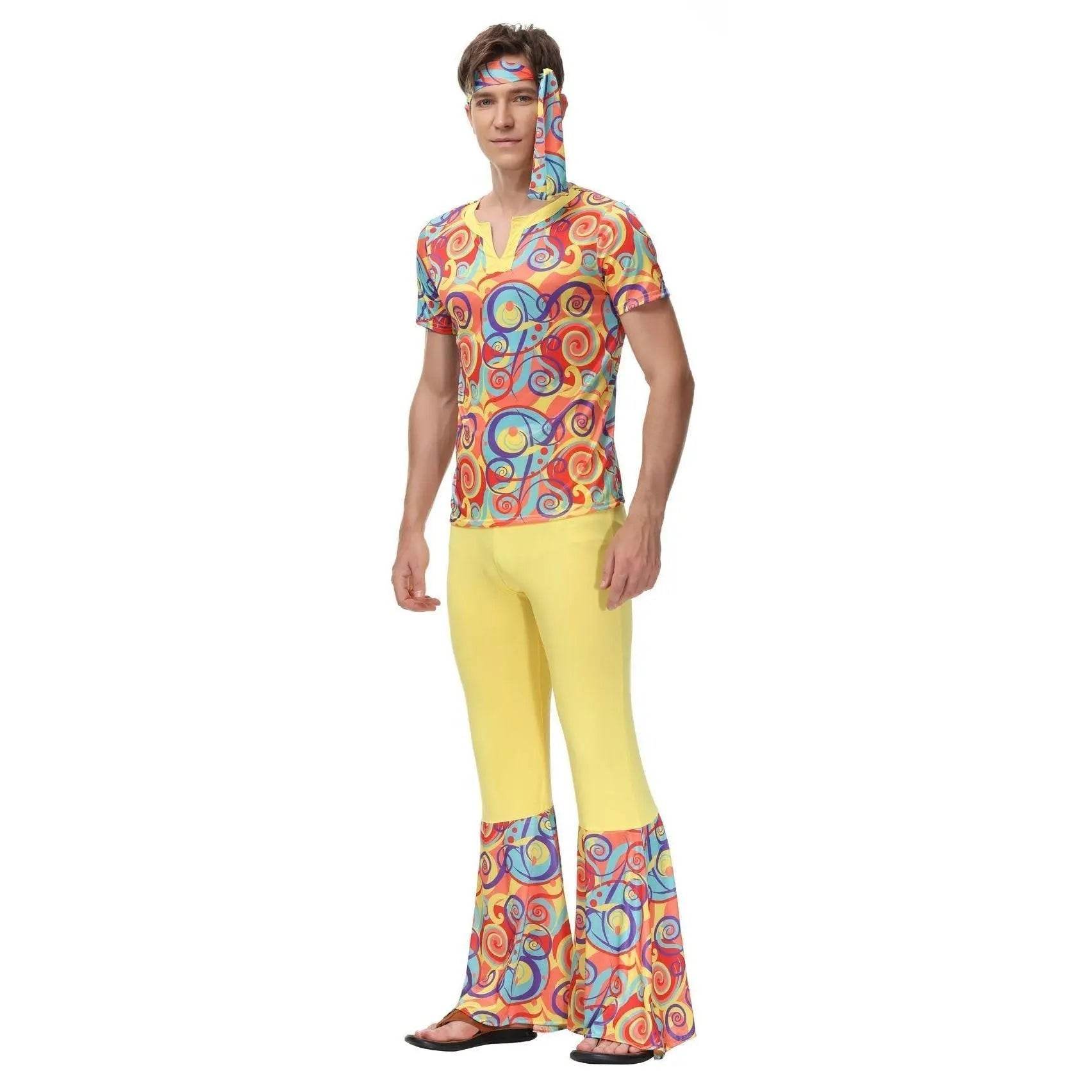 Disco 70s Fancy Dress Retro hip-hop hippie Couple Stage Costumes Halloween - zzcosplay