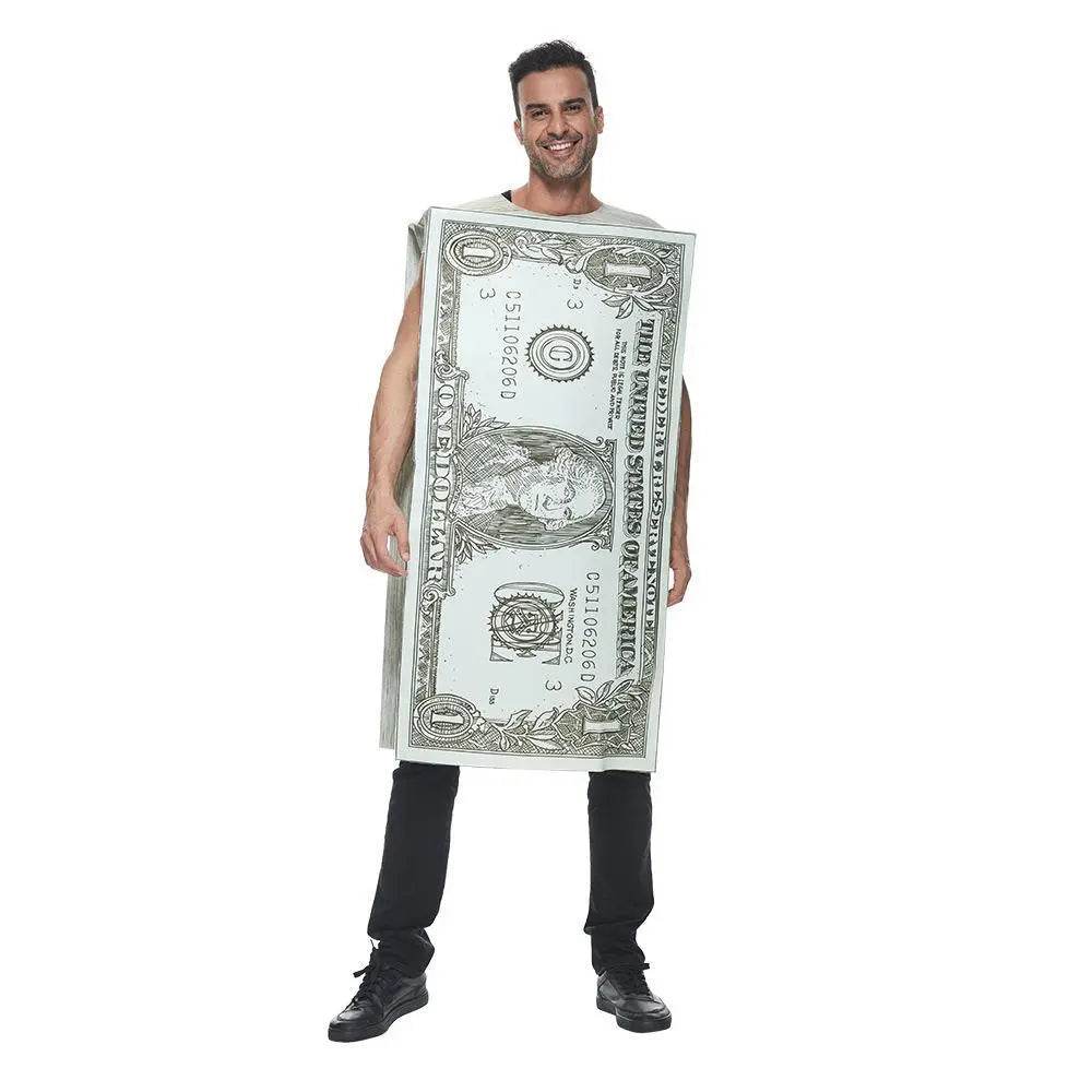 Dollar Costume Halloween Cash Costume Funny Money Maker Adult Men Women - zzcosplay