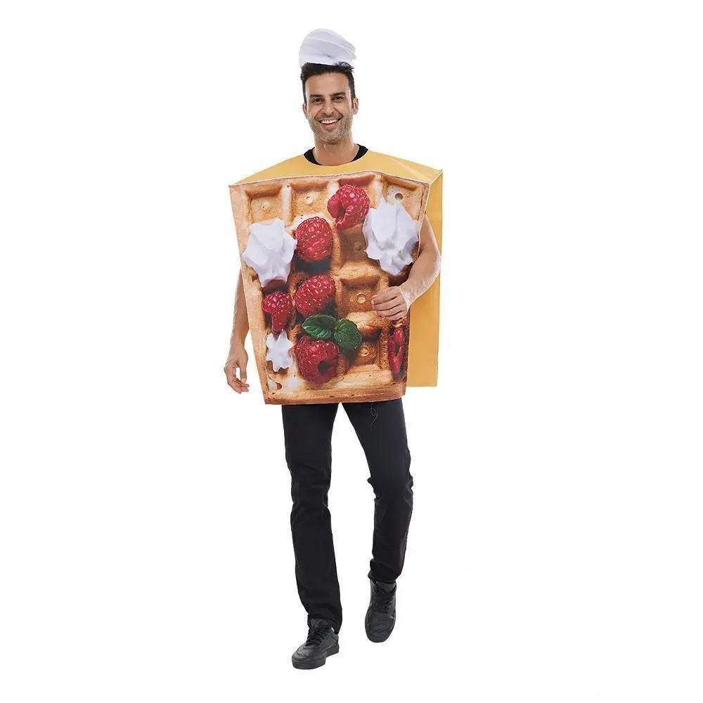 Funny Food Waffle Muffins Halloween Carnival Suit Cosplay Costume For Adults - zzcosplay