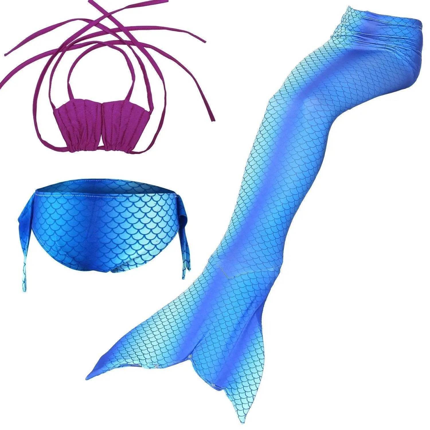 Girls Kids Mermaid Tail Swimwear Bikini Set Swimsuit Swimming Costume - zzcosplay