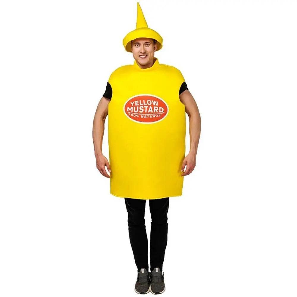 Halloween Adult Couples Mustard Ketchup jumpsuit Costume Cosplay Party - zzcosplay