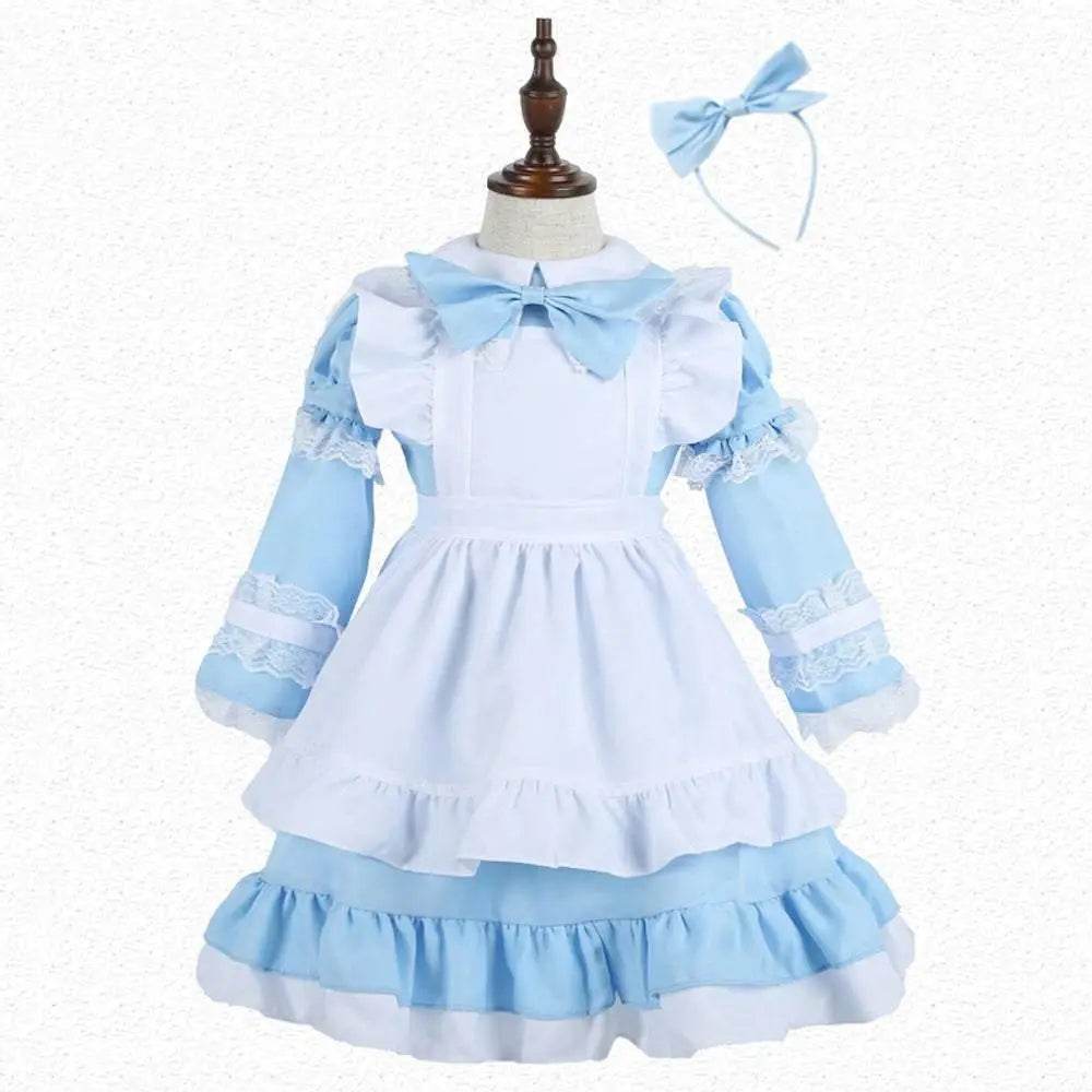 Halloween Alice Dress Girl's Princess Costume Maid Dress for kids - zzcosplay