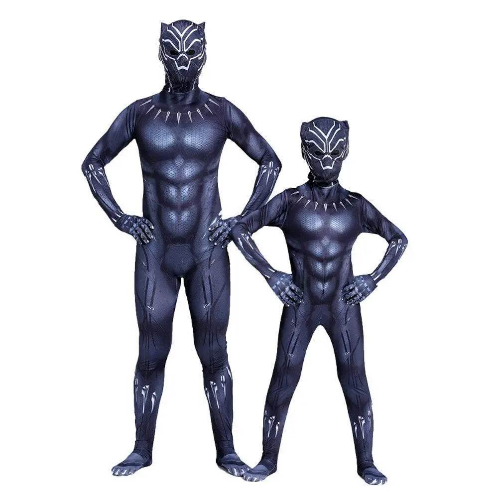 Halloween Black Panther Kids Men Cosplay Costume Zentai Bodysuit - zzcosplay