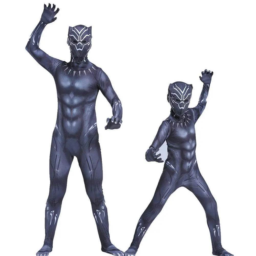 Halloween Black Panther Kids Men Cosplay Costume Zentai Bodysuit - zzcosplay