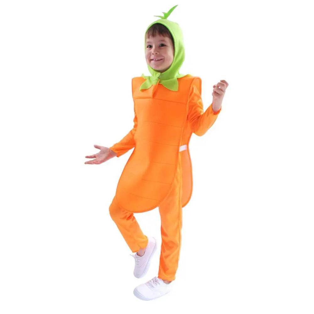 Halloween Carrot Cosplay Costumes Romper Onesie Cute Jumpsuit Outfit for Kids - zzcosplay