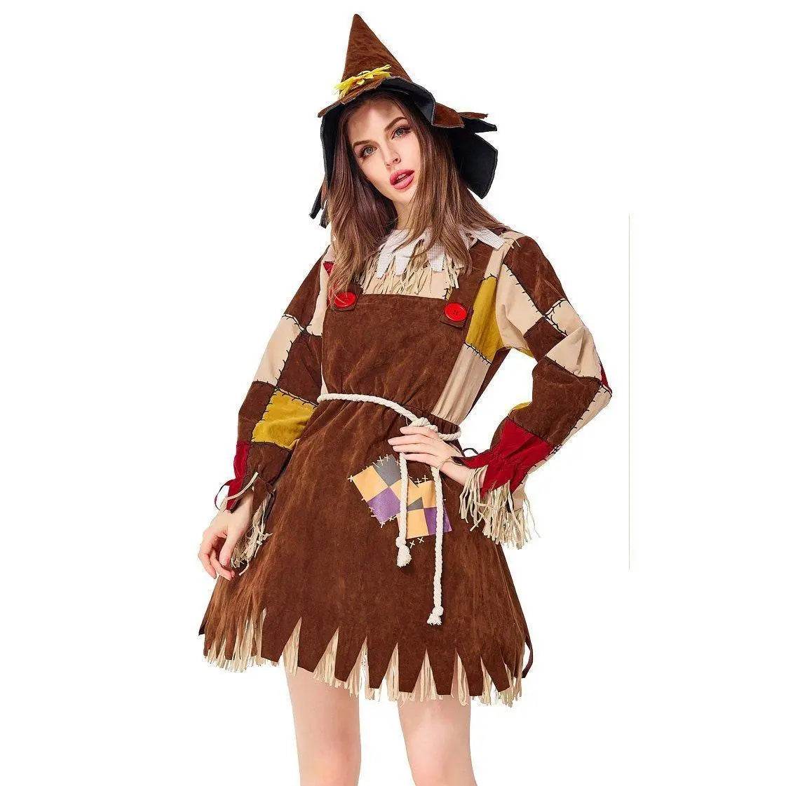 Halloween The Wizard of OZ Scarecrow Dress Cosplay Costume for Women - zzcosplay
