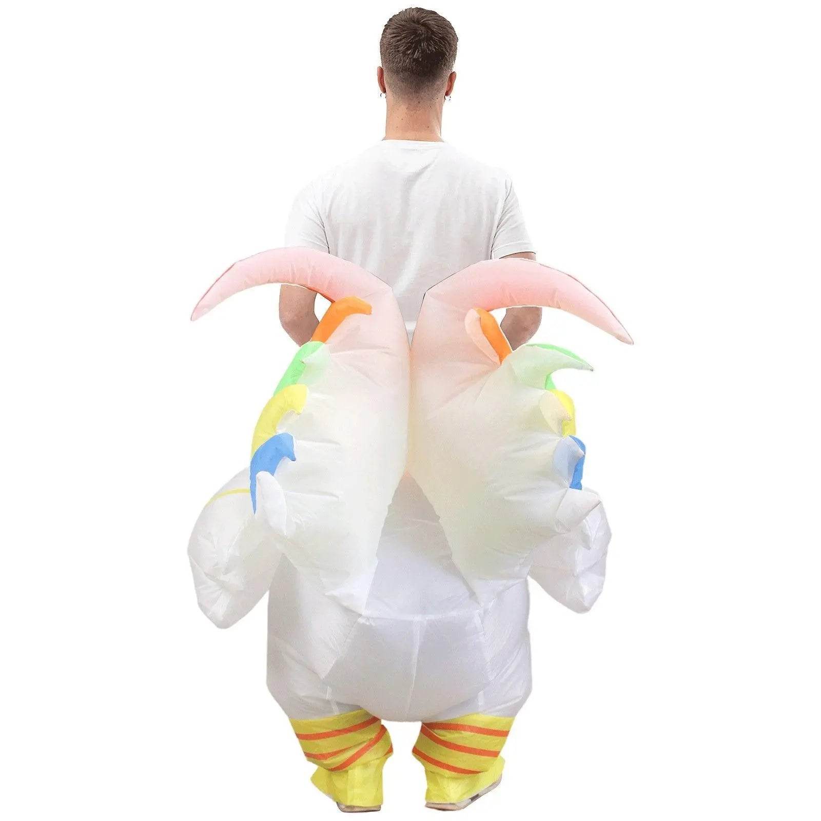 Hilarious Inflatable Red and White Rooster Costume Adult Halloween Party Mascot Outfit - zzcosplay