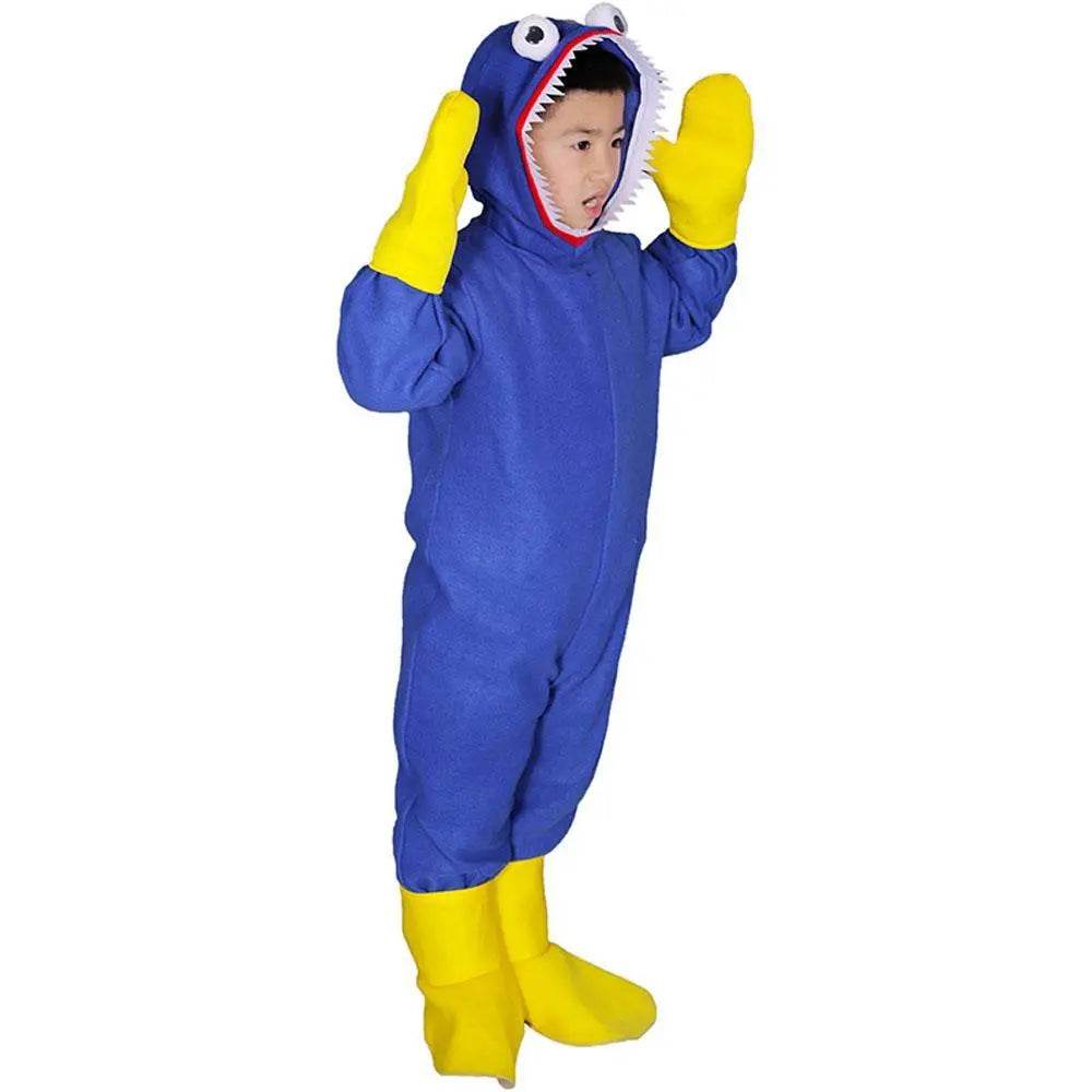 Huggy-Wuggy Cosplay Costume Poppy-Playtime Jumpsuit Onesie Halloween Outfit for Kids Boys Girls - zzcosplay