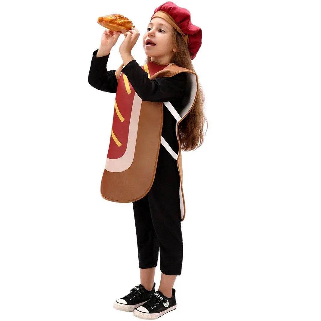 Kids Bun Hot Dog Onesie Funny Novelty Halloween Cosplay Party Costume - zzcosplay
