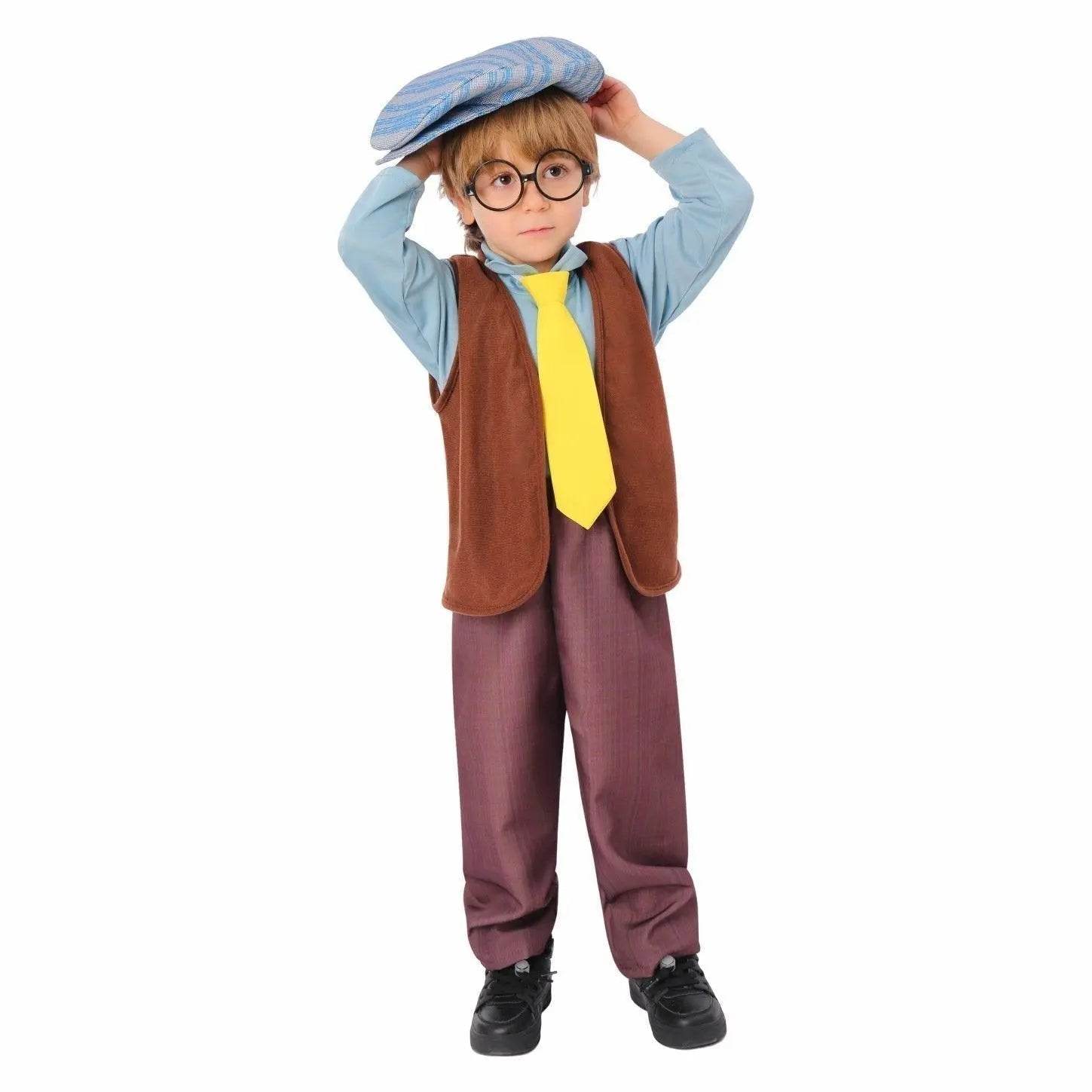 Kids Grandpa Old Man Christmas Costume Festive Role Play Outfit for School Performances - zzcosplay