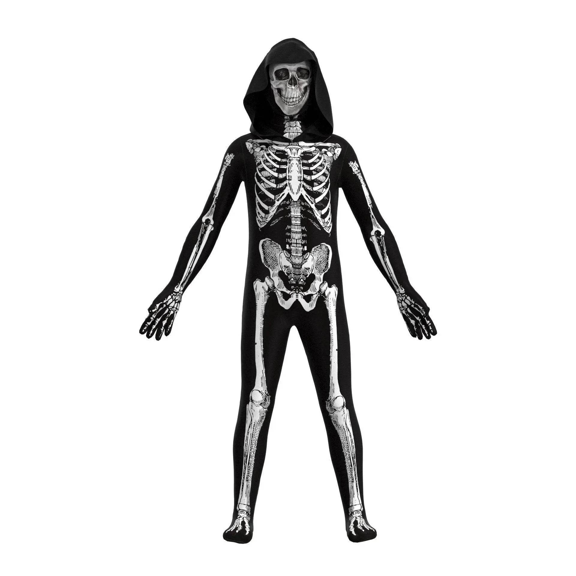 Kids Horror Skull Zentai Jumpsuit Costumes Halloween Carnival Cosplay - zzcosplay