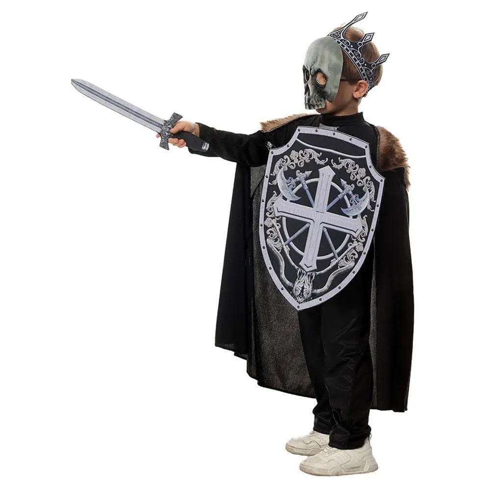 Kids Skeleton Knight Cosplay Costume Scary Halloween Kindergarten Stage Performance Outfit - zzcosplay