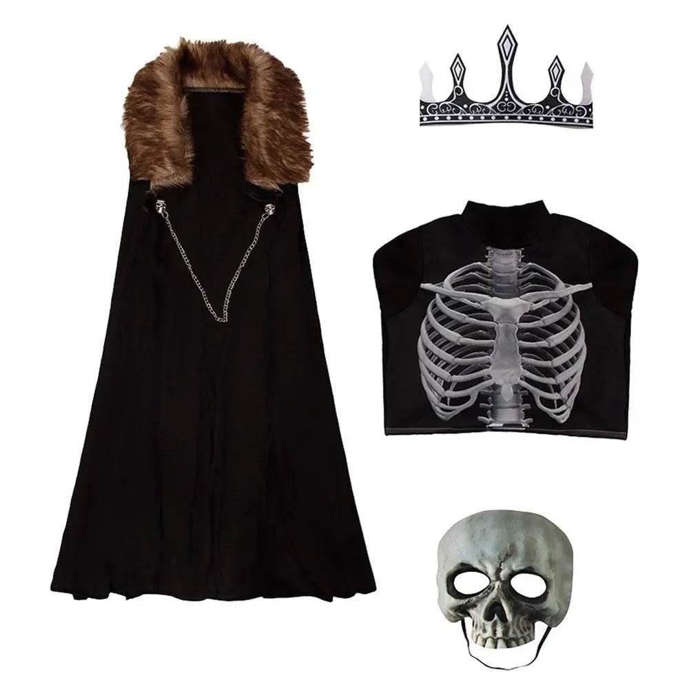 Kids Skeleton Knight Cosplay Costume Scary Halloween Kindergarten Stage Performance Outfit - zzcosplay