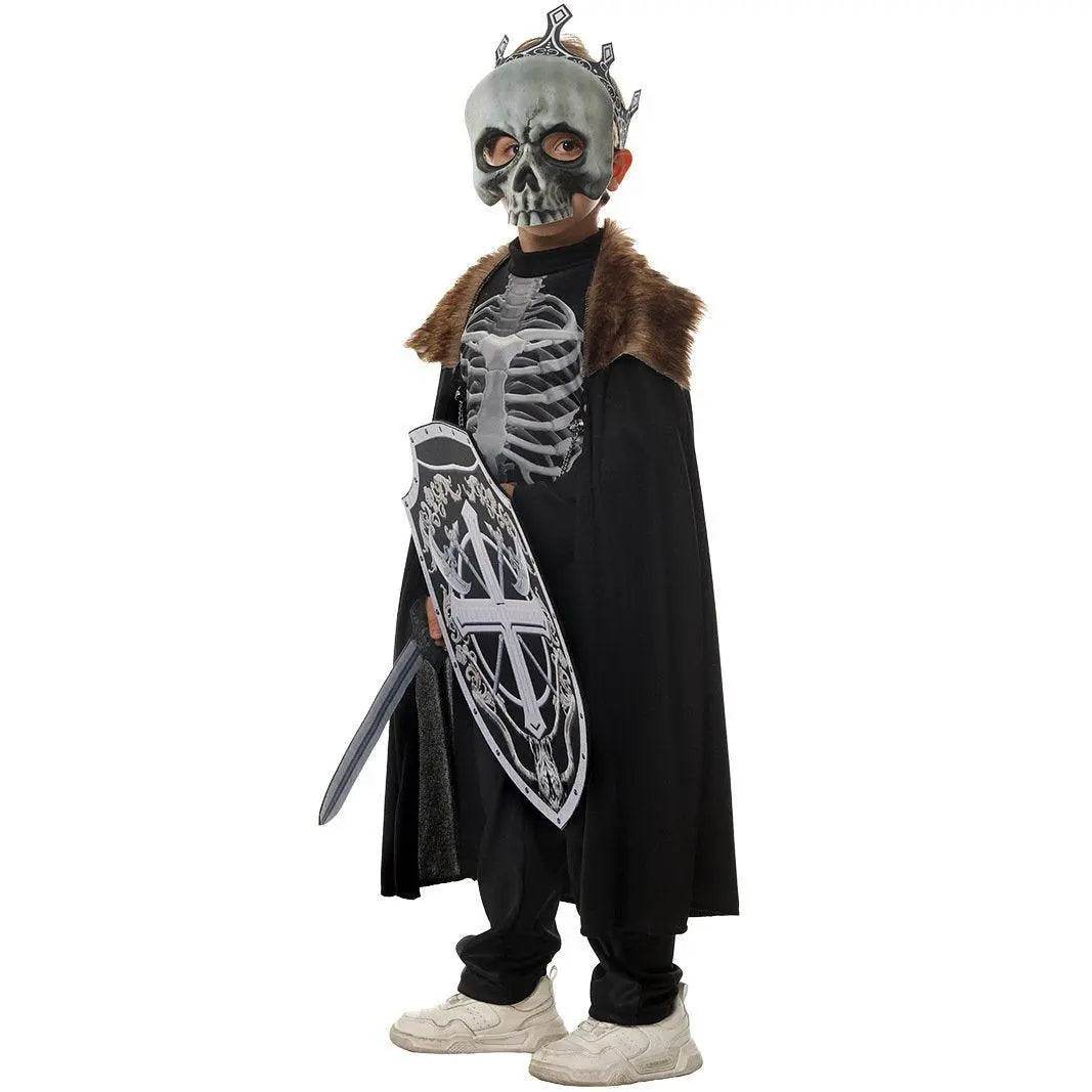 Kids Skeleton Knight Cosplay Costume Scary Halloween Kindergarten Stage Performance Outfit - zzcosplay