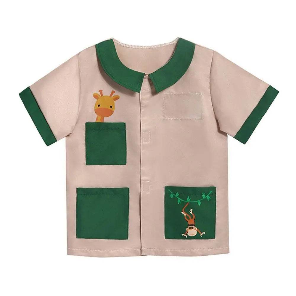 Kids Zookeeper Animal Keeper Adventure Costume Perfect for Children's Day School Parties and Stage Performances - zzcosplay